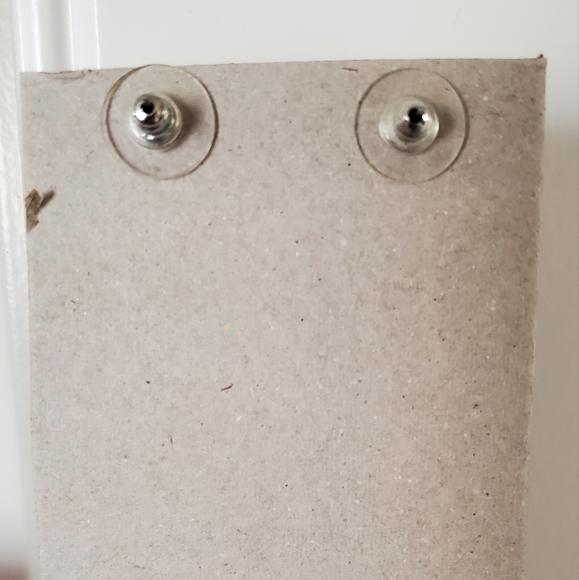 Blue and  silver gem earrings - Picture 2 of 2